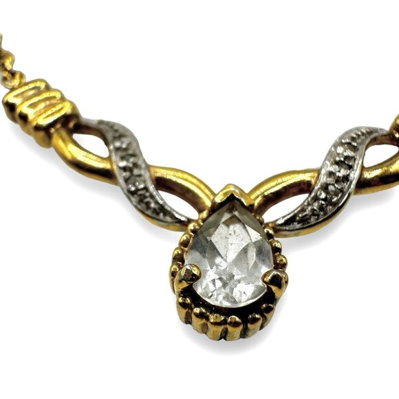 DEE BERKELEY Gold Vermeil Victorian Repro CZ Sterling Silver Pendant 925 Vtg DJB - Picture 3 of 6